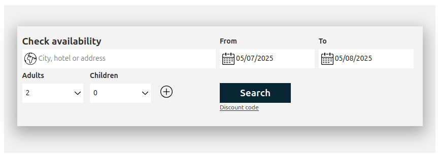 Availability search widget's example